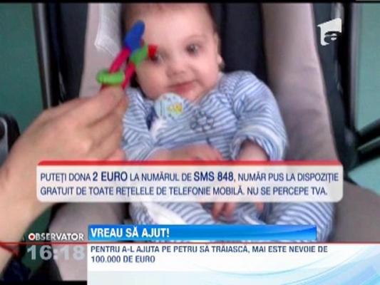 Vreau sa ajut! Petru are nevoie de 100 de mii de euro pentru continuarea tratamentului