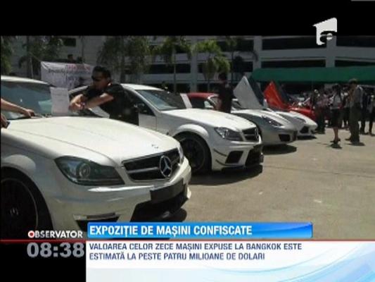 Masini de lux confiscate, expuse in capitala Thailandei