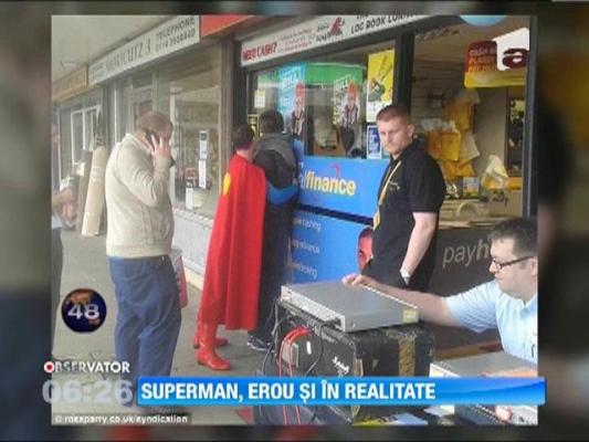 Un agent de paza costumat in Superman a ajutat la arestarea unui hot