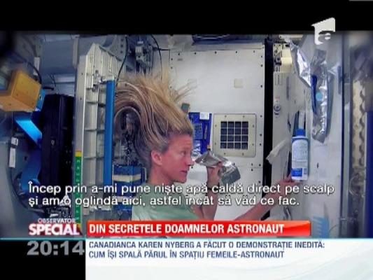 SPECIAL! Cum isi spala parul in spatiu femeile-astronaut