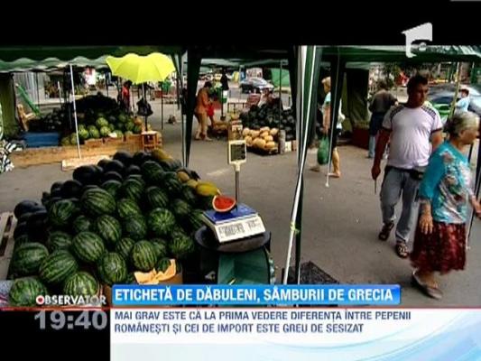 Cei mai multi comercianti din piete vand pepeni de import cu eticheta de Dabuleni