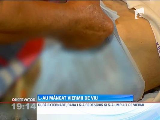 Socant! Un barbat a ajuns sa fie mancat de viu de viermi