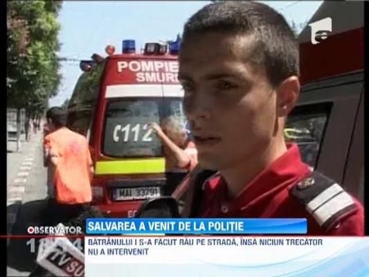 Un agent de politie din Targu Jiu a salvat un batran cazut in strada