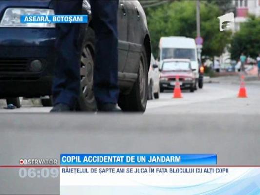 Un copil a fost spulberat de o masina condusa de un jandarm