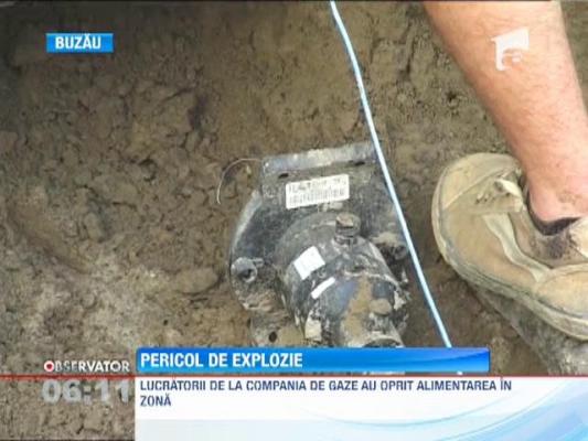 Dorel de Buzau! Mai multi muncitori au rupt din greseala o conducta magistrala de gaze