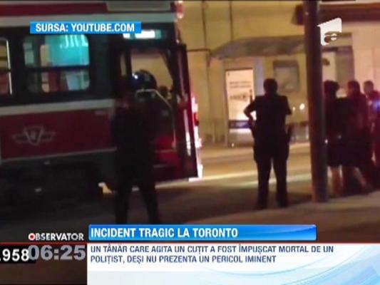Incident tragic la Toronto! Un tanar a fost impuscat mortal de un politist, desi era inarmat doar cu un cutit
