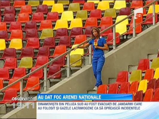 Ultrasii au distrus tribunele Arenei Nationale la meciul Dinamo - Steaua