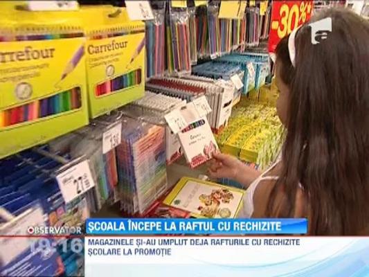 Magazinele au rafturi pline de rechizite scolare la promotie