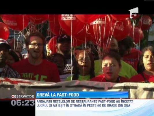 Salariatii retelelor fast-food din Statele Unite au intrat in greva