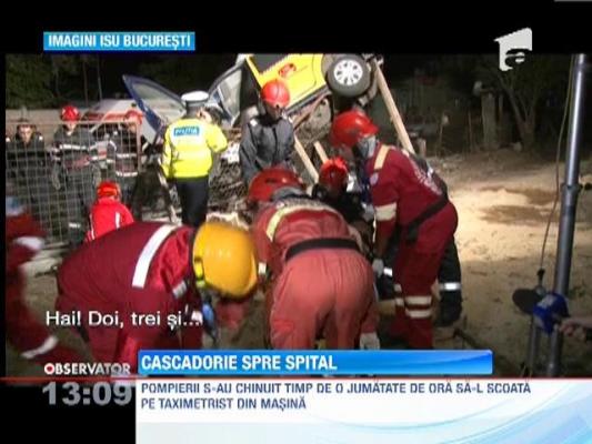 Un barbat din Capitala a pierdut controlul volanului, iar masina a zburat de pe sosea