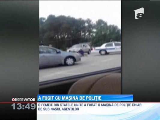 O femeie din Statele Unite a fugit cu masina de politie