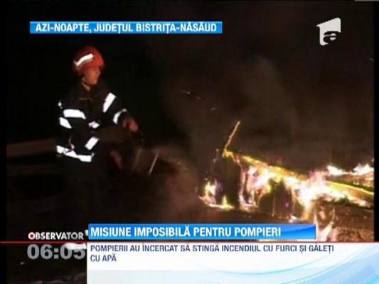 Misiune imposibila pentru pompierii din Bistrita Nasaud