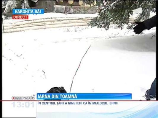 In centrul tarii a nins ca in mijlocul iernii