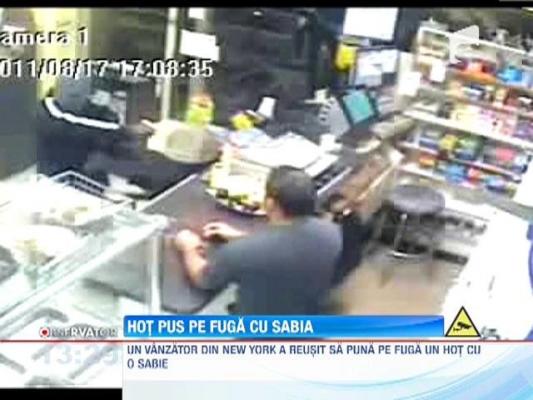 Hot pus pe fuga cu sabia