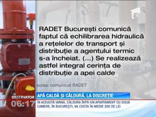 Bucurestenii vor avea apa calda la discretie, chiar si inainte de sosirea gerului