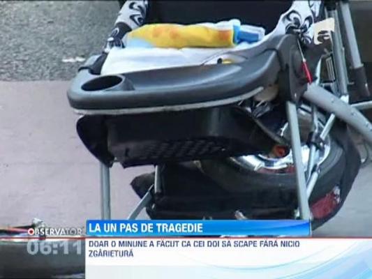 Un sofer din Bistrita a lovit o mama si pe bebelusul din carucior, pe trecerea de pietoni