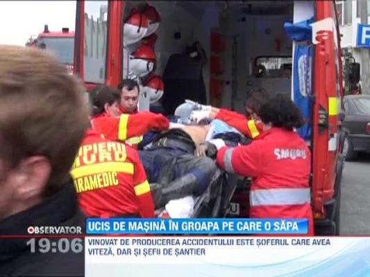 Iasi: Un muncitor la un canal a murit strivit de un sofer care a pierdut controlul unei masini