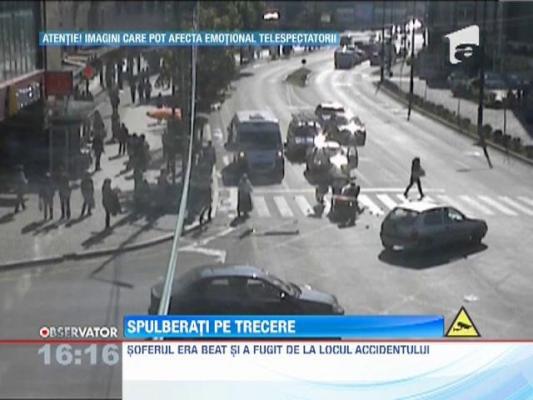 Pietoni spulberati pe trecere de un sofer beat