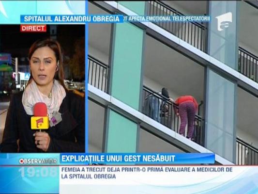 Tânăra care a vrut să se arunce de la etajul 13, internată la Psihiatrie
