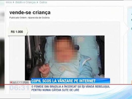 O femeie din Brazilia a încercat să-şi vândă bebelușul pe internet, pentru că plângea prea mult