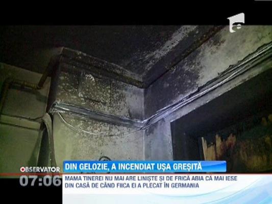 Un tânăr gelos din Constanţa a incendiat din greșeală ușa unor vecini