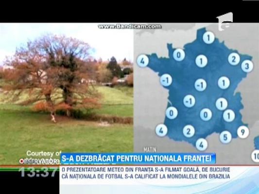 O prezentatoare meteo s-a dezbrăcat pentru naţionala Franţei