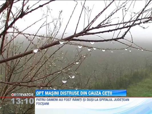Carambol cu opt maşini din cauza ceţii