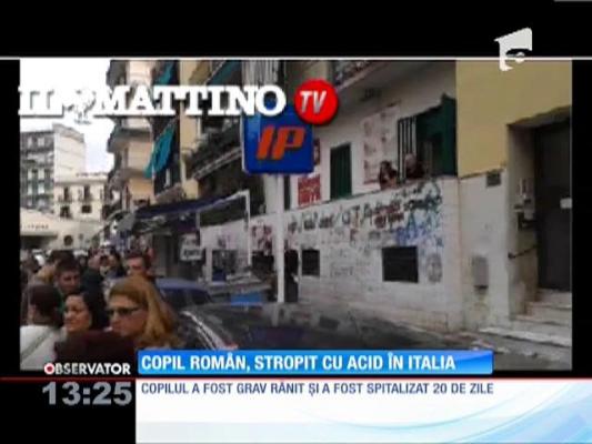 Incredibil! Un copil român a fost stropit cu acid de o italiancă