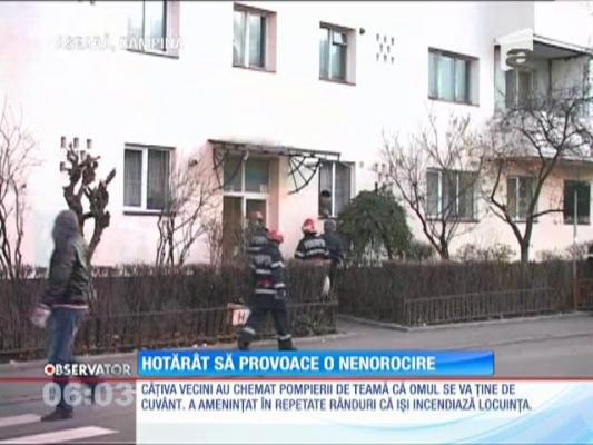 Un bărbat ameţit de alcool a ameninţat că îşi incendiază propria locuinţă