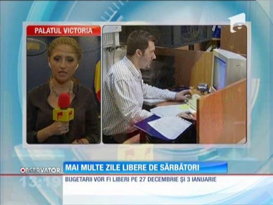 Bugetarii vor avea mai multe libere de sărbători