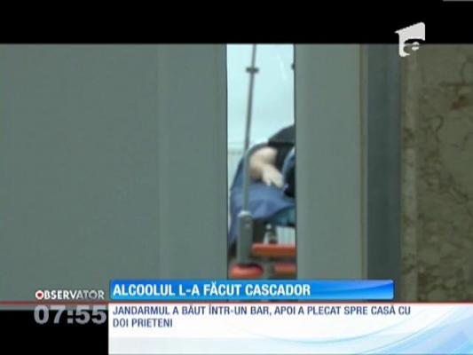 Jandarm beat la volan, pericol public