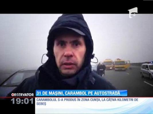 Carambol cu 31 de maşini pe cea mai nouă autostradă a României
