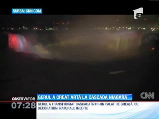 Cascada Niagara, transformată într-un palat de gheată