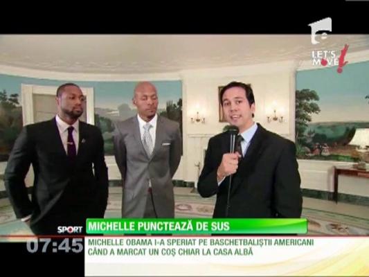 Michelle Obama, la întâlnire cu cei mai tari baschetbalişti din NBA