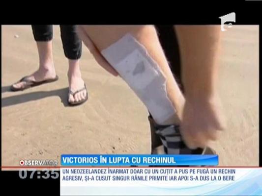 Mai tare ca RAMBO! S-a luptat cu un rechin, apoi şi-a cusut singur rănile