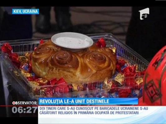 În mijlocul protestelor din Ucraina s-a născut o frumoasă poveste de dragoste