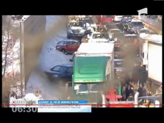 Aproape 100 de maşini, implicate în două coliziuni în lanț, în SUA