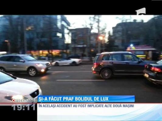 Un bolid de lux, de peste 200.000 de euro, a fost făcut praf în Bucureşti