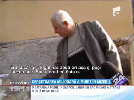 UPDATE / Poliţiştii au numărat timp de patru ore banii cerşetoarei care avea acasă o avere