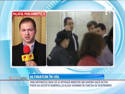 Ultimatum în USL: PNL îşi retrage miniştrii dacă Victor Ponta nu îl numeşte pe Iohannis vicepremier