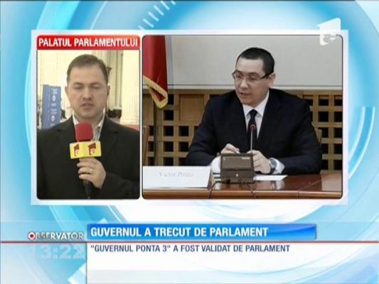 "Guvernul Ponta 3" a fost validat de Parlament