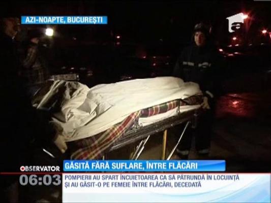 O bătrână din Capitală a murit după ce apartamentul său a fost curprins de flăcări