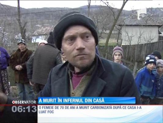 O casă din judeţul Iaşi a luat foc în timp ce o femeie de 70 de ani era înăuntru