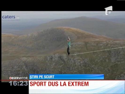 Cascadorii spectaculoase pe... sârmă!