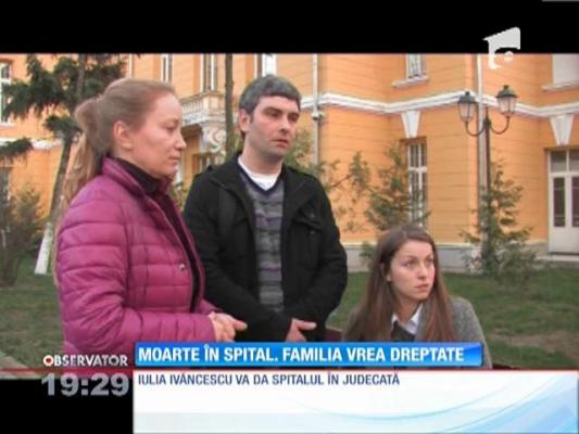 UPDATE! A fost lovită de un stativ, în spital, şi a murit