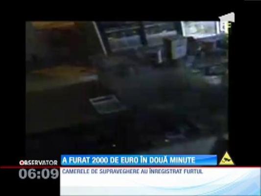 A furat 2.000 de euro în mai puţin de două minute