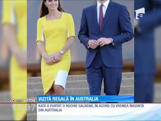 Prinţul William, ducesa Catherine şi prinţul George au ajuns în Australia