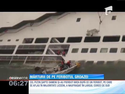 Naufragiul feribotului din Coreea de Sud: aproape 300 de oameni sunt daţi dispăruţi
