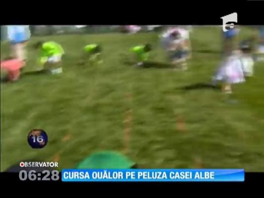 Cursa rostogolirii ouălor de Paşti, pe peluza Casei Albe