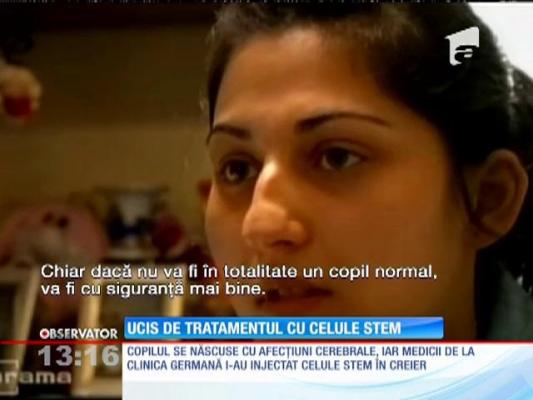 Tragedie! Copil ucis de tratamentul cu celule stem